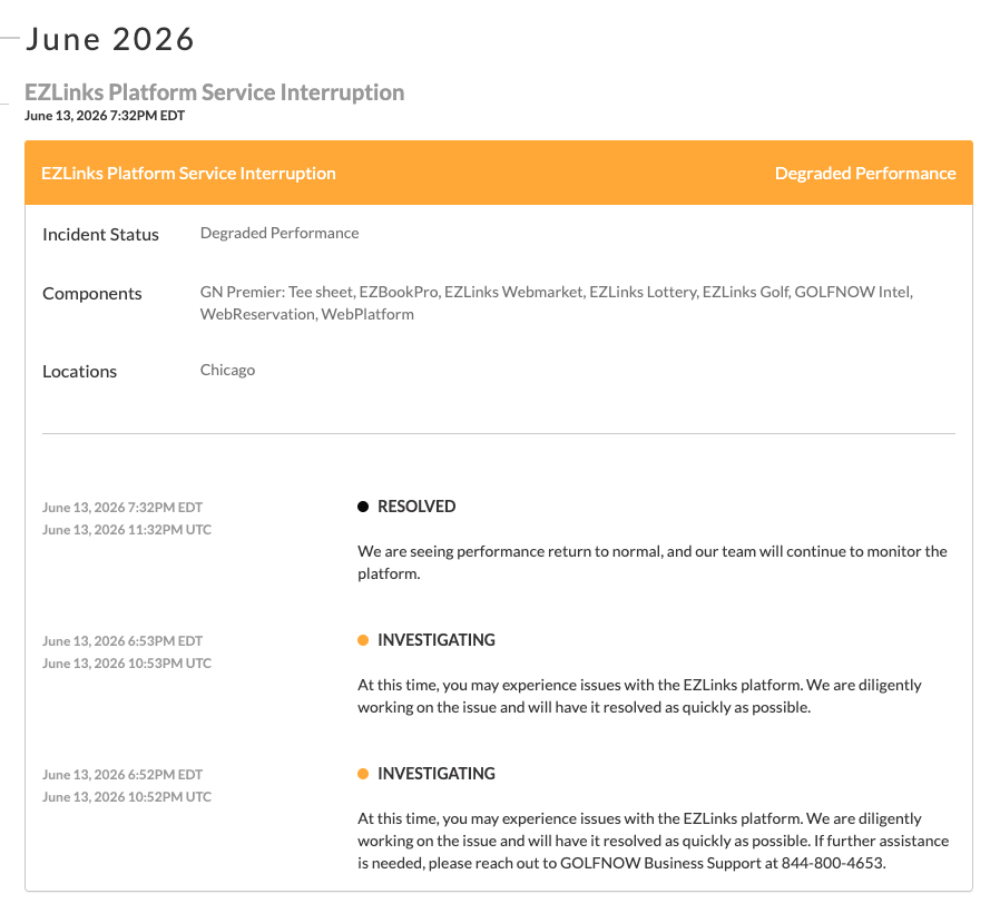 June 2026: EZLinks Platform Service Interruption